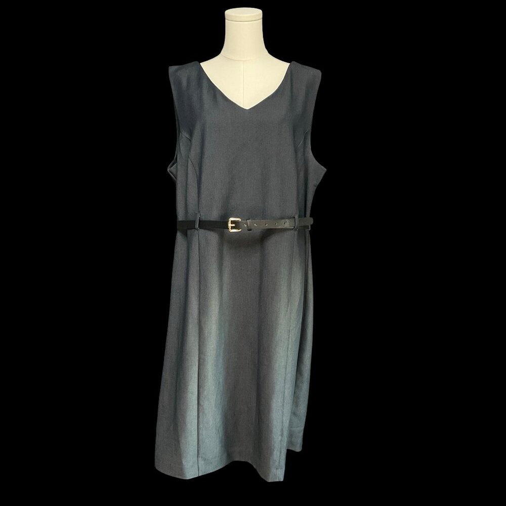 George Grey Dress w/ Belt 2X